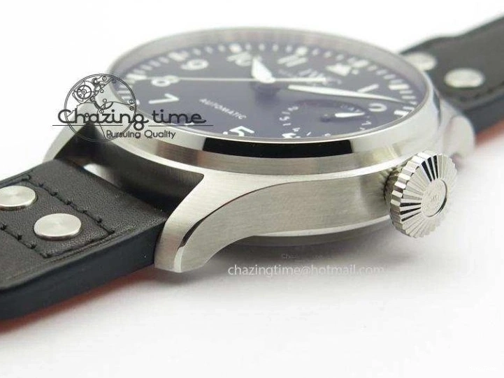 MIROTIME 0306 GoodFit Big Pilot Real PR IW500912 ZF Best Edition Black Dial On Black Leather Strap A 7287